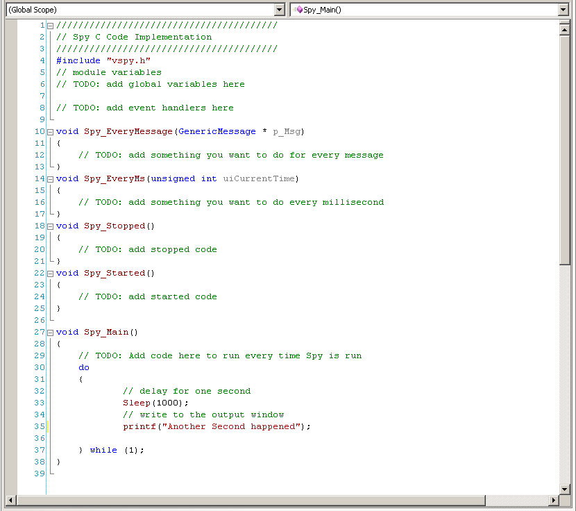 The Spy C Code Implementation File