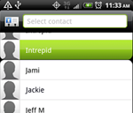 Select contact from list